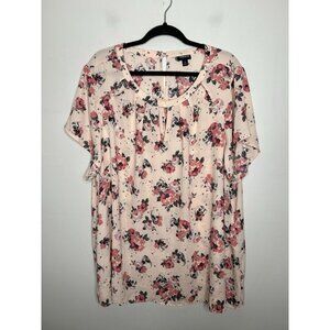 Torrid Women's Top Size Pink Black Colorful Floral Skulls Bell Sleeve Size 4